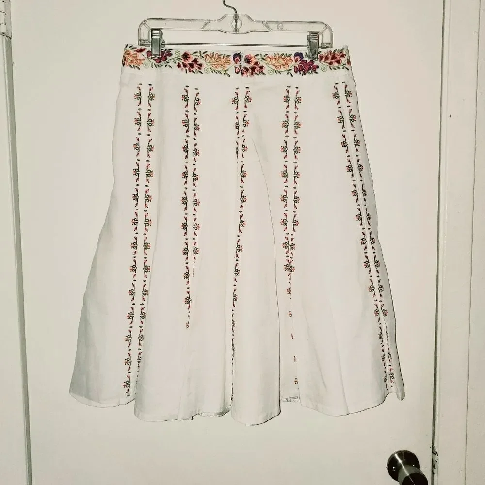 Peter Martin Lined Floral Embroidered Skirt - Picture 4 of 7